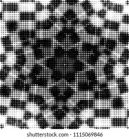 Grunge halftone black and white dots texture background. Spotted vector Abstract Texture
