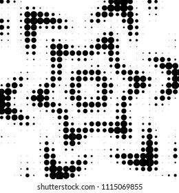 Grunge halftone black and white dots texture background. Spotted vector Abstract Texture
