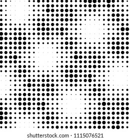 Grunge halftone black and white dots texture background. Spotted vector Abstract Texture
