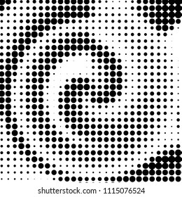 Grunge halftone black and white dots texture background. Spotted vector Abstract Texture
