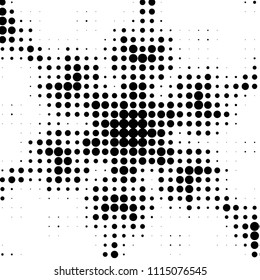 Grunge halftone black and white dots texture background. Spotted vector Abstract Texture
