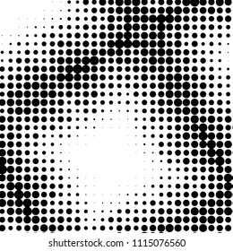 Grunge halftone black and white dots texture background. Spotted vector Abstract Texture
