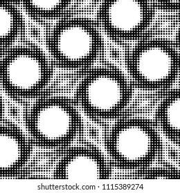Grunge halftone black and white dots texture background. Spotted vector Abstract Texture
