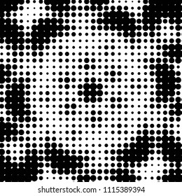 Grunge halftone black and white dots texture background. Spotted vector Abstract Texture
