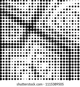 Grunge halftone black and white dots texture background. Spotted vector Abstract Texture
