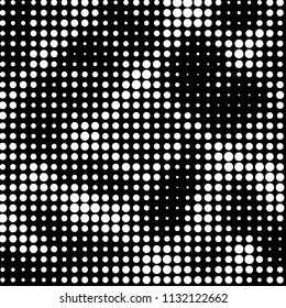 Grunge halftone black and white dots texture background. Spotted vector Abstract Texture
