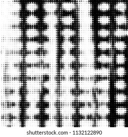Grunge halftone black and white dots texture background. Spotted vector Abstract Texture
