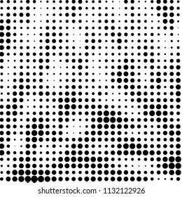 Grunge halftone black and white dots texture background. Spotted vector Abstract Texture
