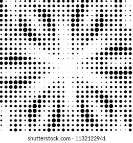 Grunge halftone black and white dots texture background. Spotted vector Abstract Texture
