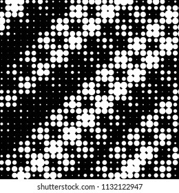 Grunge halftone black and white dots texture background. Spotted vector Abstract Texture
