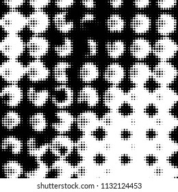 Grunge halftone black and white dots texture background. Spotted vector Abstract Texture
