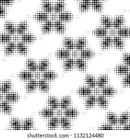 Grunge halftone black and white dots texture background. Spotted vector Abstract Texture
