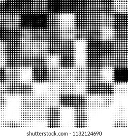 Grunge halftone black and white dots texture background. Spotted vector Abstract Texture
