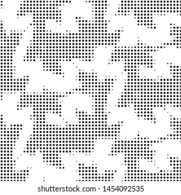Grunge halftone black and white dots texture background. Spotted vector Abstract Texture
