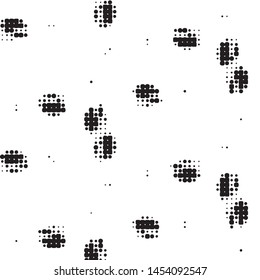 Grunge halftone black and white dots texture background. Spotted vector Abstract Texture