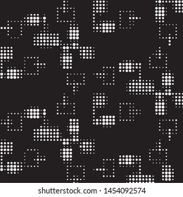 Grunge halftone black and white dots texture background. Spotted vector Abstract Texture