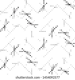 Grunge halftone black and white dots texture background. Spotted vector Abstract Texture