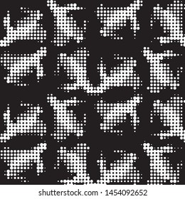Grunge halftone black and white dots texture background. Spotted vector Abstract Texture