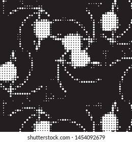 Grunge halftone black and white dots texture background. Spotted vector Abstract Texture