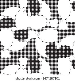 Grunge halftone black and white dots texture background. Spotted vector Abstract Texture