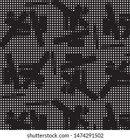 Grunge halftone black and white dots texture background. Spotted vector Abstract Texture
