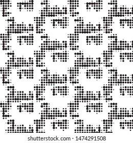 Grunge halftone black and white dots texture background. Spotted vector Abstract Texture