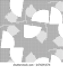 Grunge halftone black and white dots texture background. Spotted vector Abstract Texture