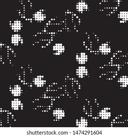Grunge halftone black and white dots texture background. Spotted vector Abstract Texture
