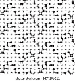 Grunge halftone black and white dots texture background. Spotted vector Abstract Texture