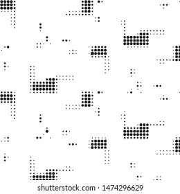 Grunge halftone black and white dots texture background. Spotted vector Abstract Texture