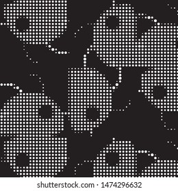 Grunge halftone black and white dots texture background. Spotted vector Abstract Texture