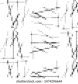 Grunge halftone black and white dots texture background. Spotted vector Abstract Texture