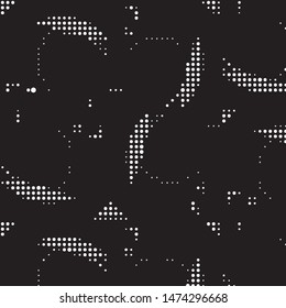 Grunge halftone black and white dots texture background. Spotted vector Abstract Texture