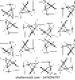 Grunge halftone black and white dots texture background. Spotted vector Abstract Texture