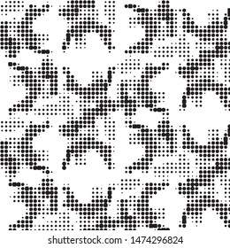 Grunge halftone black and white dots texture background. Spotted vector Abstract Texture