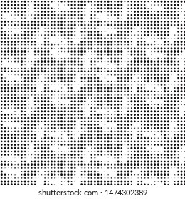 Grunge halftone black and white dots texture background. Spotted vector Abstract Texture