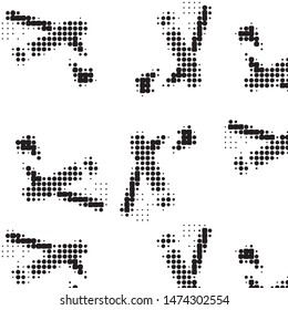 Grunge halftone black and white dots texture background. Spotted vector Abstract Texture