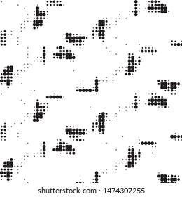 Grunge halftone black and white dots texture background. Spotted vector Abstract Texture