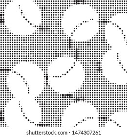 Grunge halftone black and white dots texture background. Spotted vector Abstract Texture