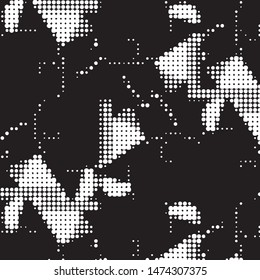 Grunge halftone black and white dots texture background. Spotted vector Abstract Texture
