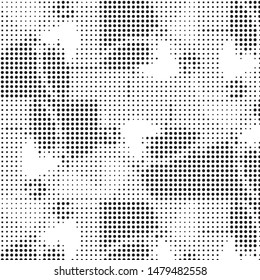 Grunge halftone black and white dots texture background. Spotted vector Abstract Texture