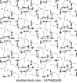 Grunge halftone black and white dots texture background. Spotted vector Abstract Texture