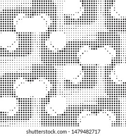 Grunge halftone black and white dots texture background. Spotted vector Abstract Texture