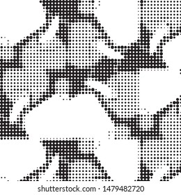 Grunge halftone black and white dots texture background. Spotted vector Abstract Texture