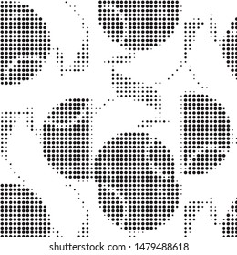 Grunge halftone black and white dots texture background. Spotted vector Abstract Texture