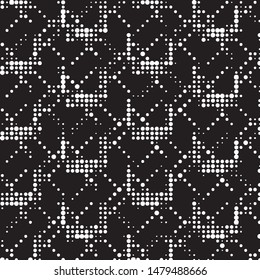 Grunge halftone black and white dots texture background. Spotted vector Abstract Texture
