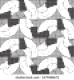 Grunge halftone black and white dots texture background. Spotted vector Abstract Texture
