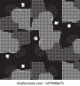 Grunge halftone black and white dots texture background. Spotted vector Abstract Texture