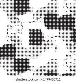 Grunge halftone black and white dots texture background. Spotted vector Abstract Texture