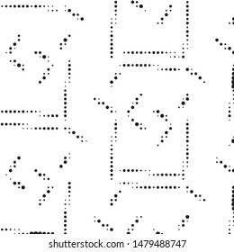Grunge halftone black and white dots texture background. Spotted vector Abstract Texture